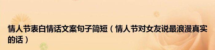 相伴有你，八字情话最暖心（情人节表白必备，送给你的甜蜜话语）-第3张图片-恋语空间